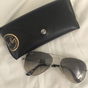 Authentic Ray-Ban Silver Aviators.